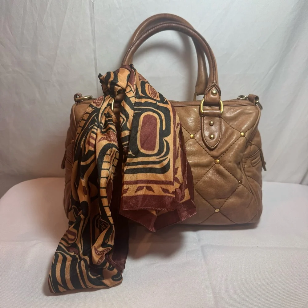 Vintage 90s Brown and Black Patterned Scarf